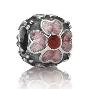Pandora Sterling Silver Daisy Flower with Red and Pink Enamel Bead - 790433ER